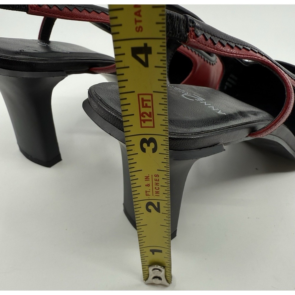 Anne Klein Women's Heels Red & Black Hannah Slingback In Box Shoes Leather Sz 8 - Picture 7 of 12